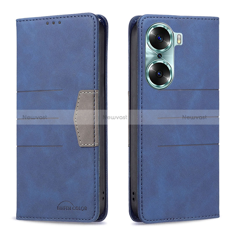 Leather Case Stands Flip Cover Holder B02F for Huawei Honor 60 Pro 5G