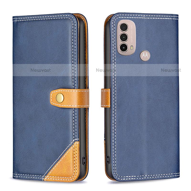 Leather Case Stands Flip Cover Holder B02F for Motorola Moto E30