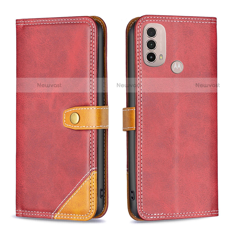 Leather Case Stands Flip Cover Holder B02F for Motorola Moto E30