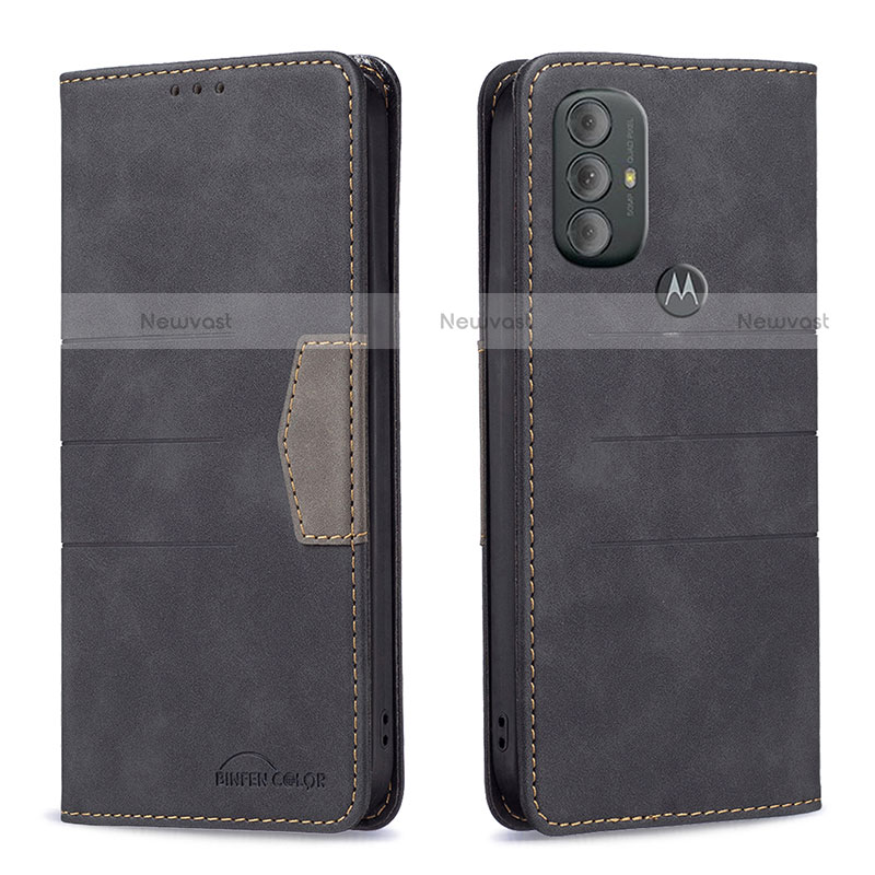 Leather Case Stands Flip Cover Holder B02F for Motorola Moto G Play Gen 2