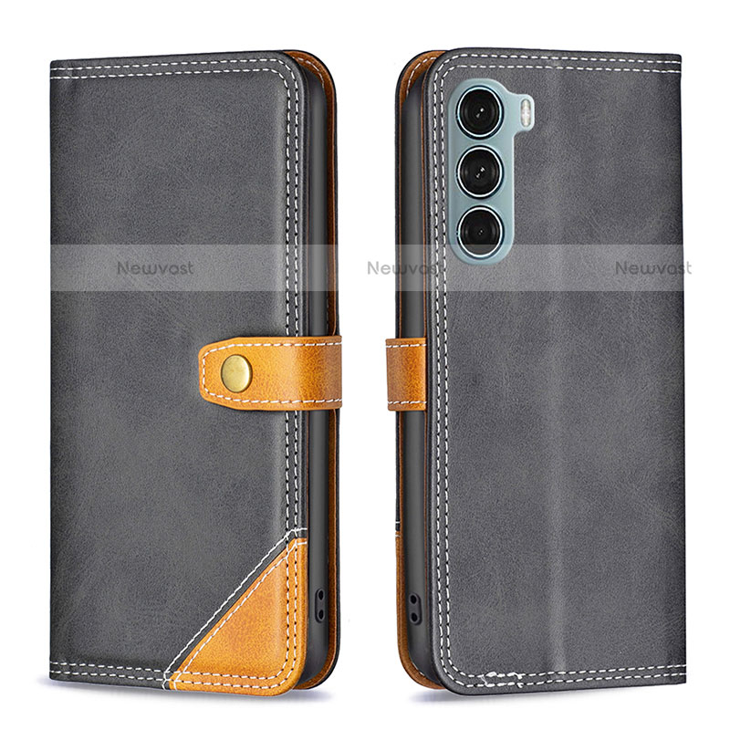 Leather Case Stands Flip Cover Holder B02F for Motorola Moto G200 5G