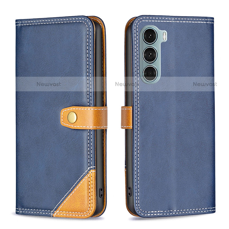 Leather Case Stands Flip Cover Holder B02F for Motorola Moto G200 5G