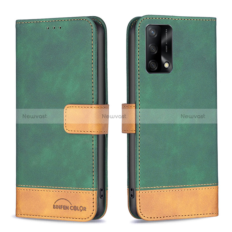 Leather Case Stands Flip Cover Holder B02F for Oppo F19s