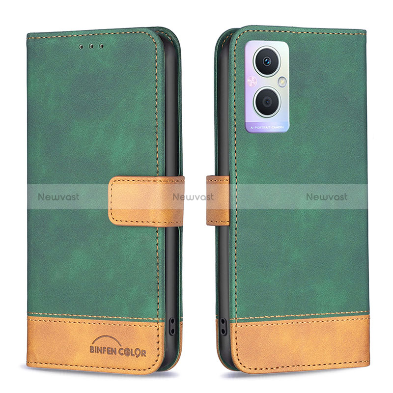 Leather Case Stands Flip Cover Holder B02F for Oppo Reno8 Lite 5G