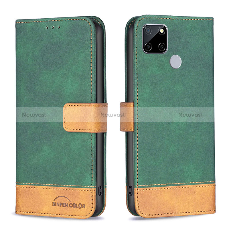 Leather Case Stands Flip Cover Holder B02F for Realme 7i RMX2193