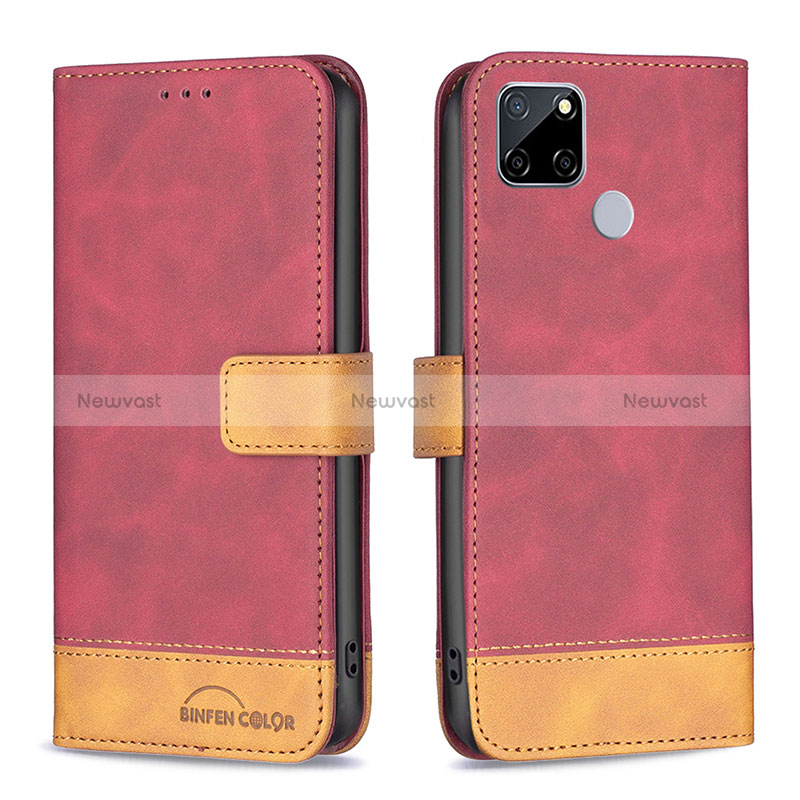 Leather Case Stands Flip Cover Holder B02F for Realme 7i RMX2193