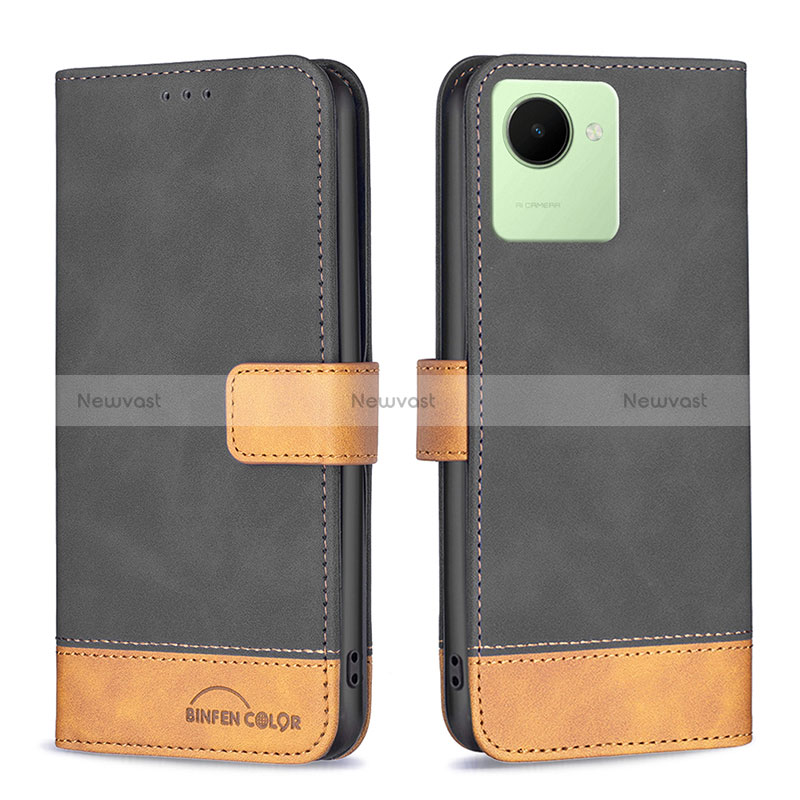 Leather Case Stands Flip Cover Holder B02F for Realme C30s