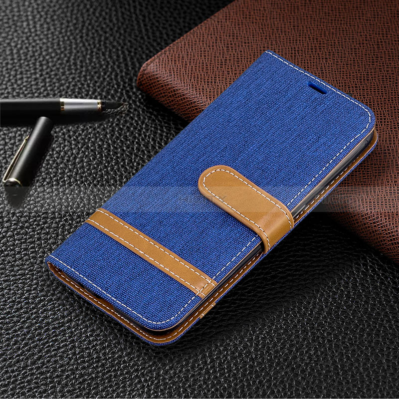 Leather Case Stands Flip Cover Holder B02F for Samsung Galaxy A01 SM-A015