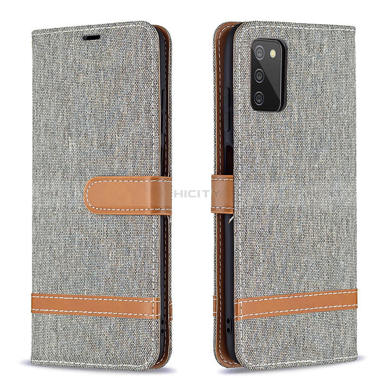 Leather Case Stands Flip Cover Holder B02F for Samsung Galaxy A03s