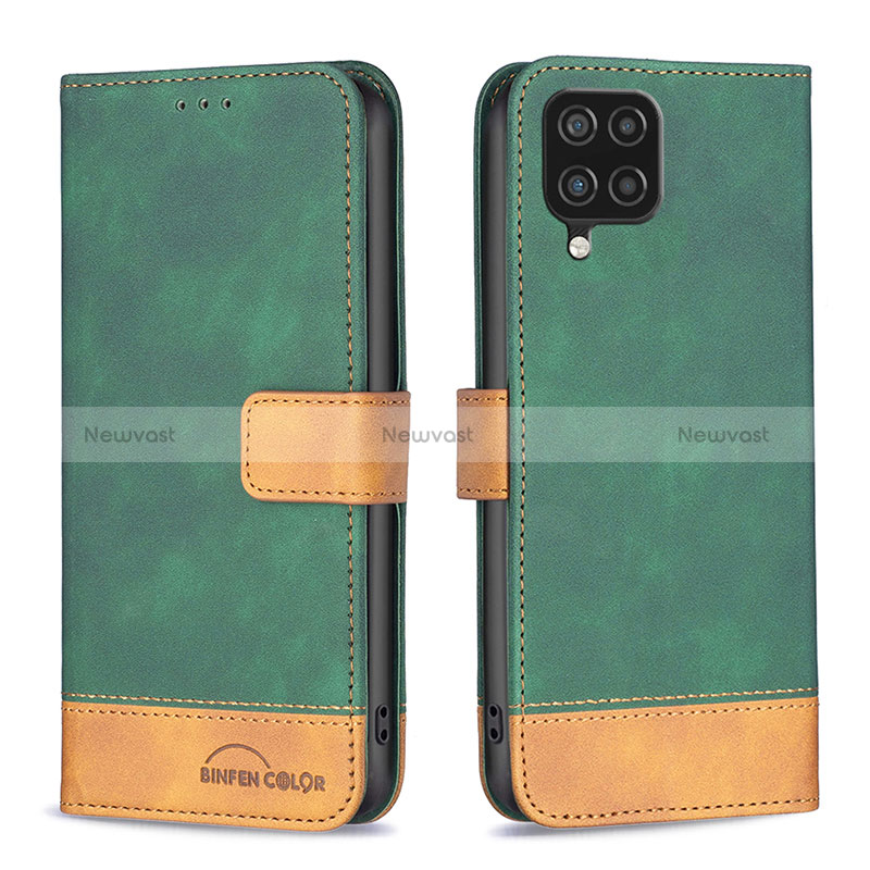 Leather Case Stands Flip Cover Holder B02F for Samsung Galaxy A12 Nacho