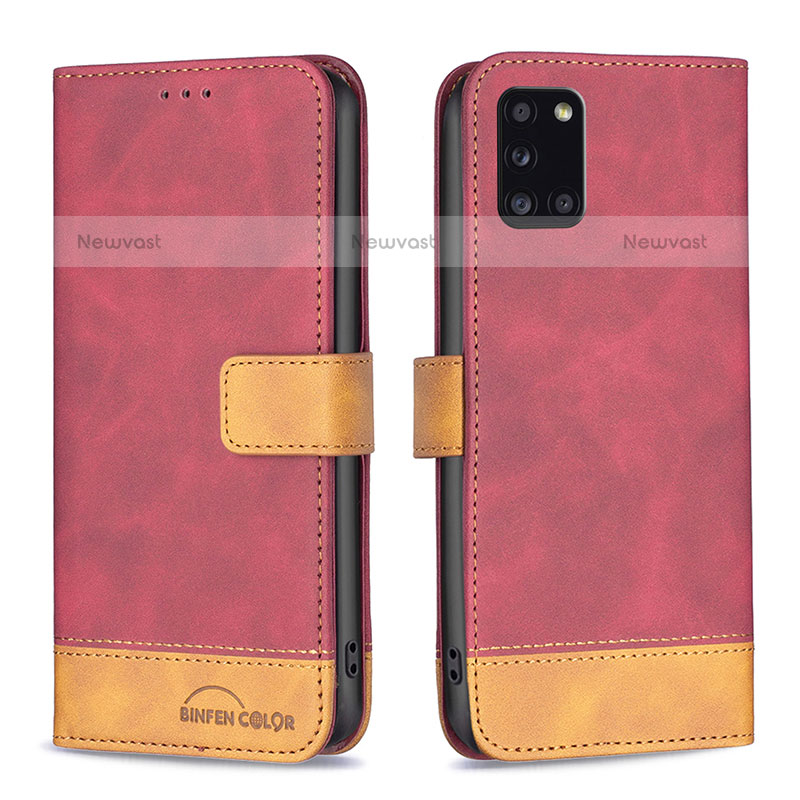 Leather Case Stands Flip Cover Holder B02F for Samsung Galaxy A31