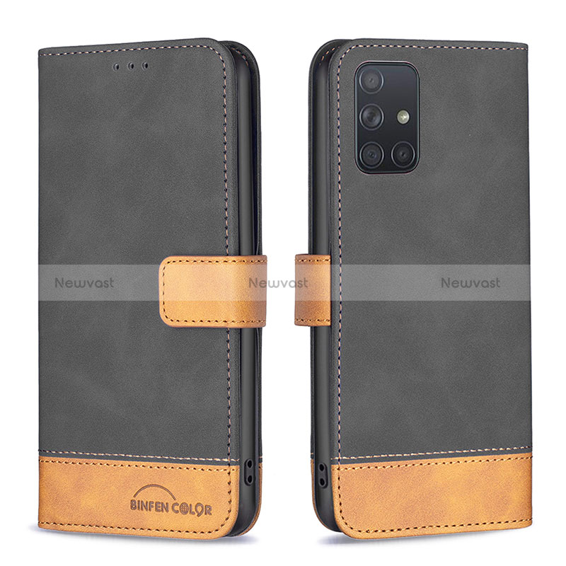 Leather Case Stands Flip Cover Holder B02F for Samsung Galaxy A71 5G