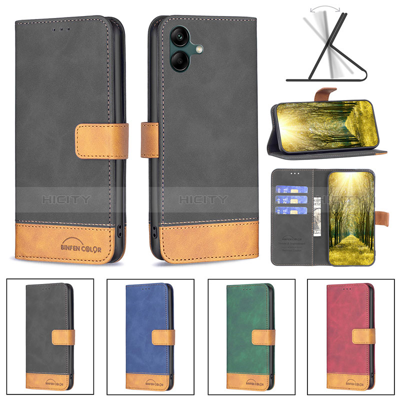 Leather Case Stands Flip Cover Holder B02F for Samsung Galaxy F04