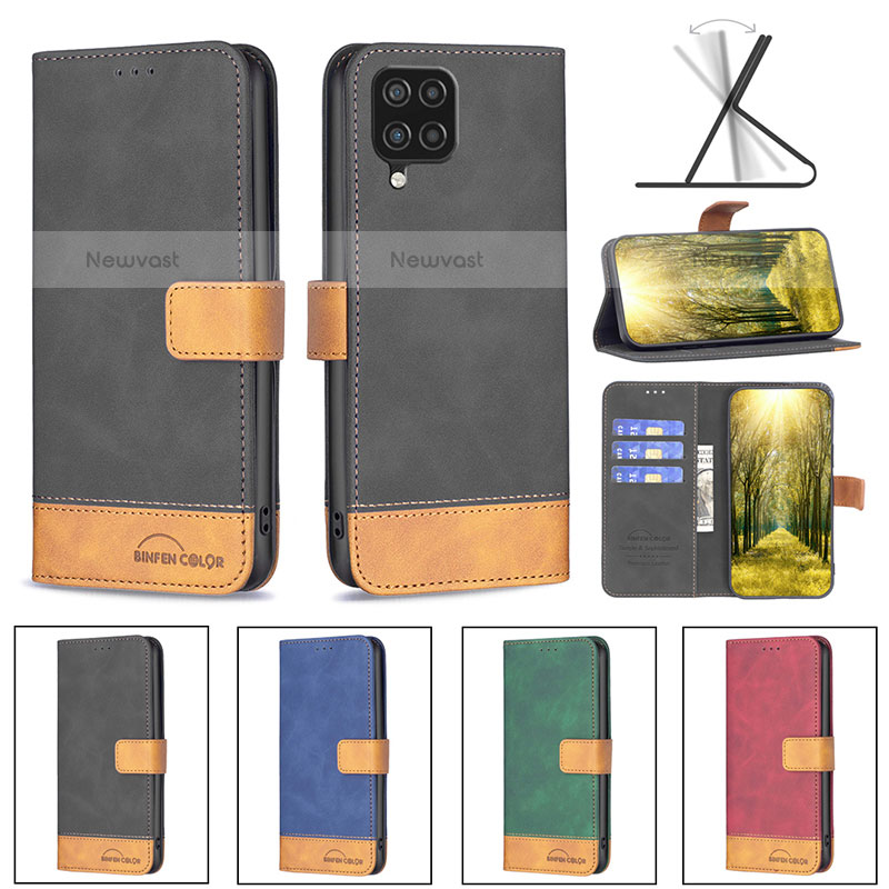 Leather Case Stands Flip Cover Holder B02F for Samsung Galaxy F12