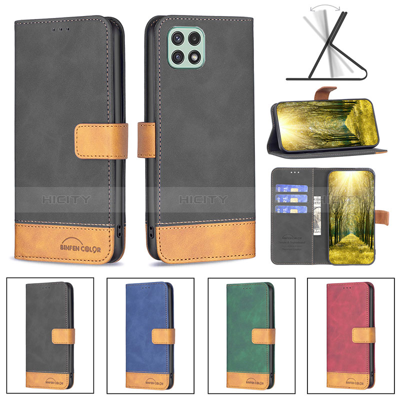 Leather Case Stands Flip Cover Holder B02F for Samsung Galaxy F42 5G