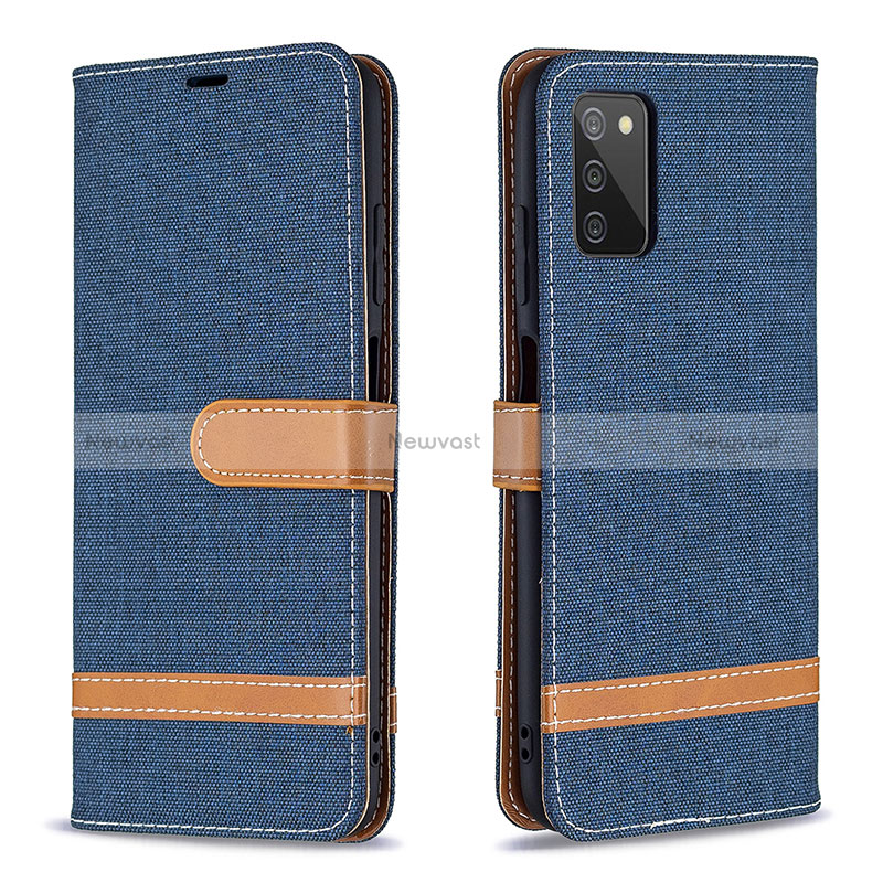 Leather Case Stands Flip Cover Holder B02F for Samsung Galaxy M02s