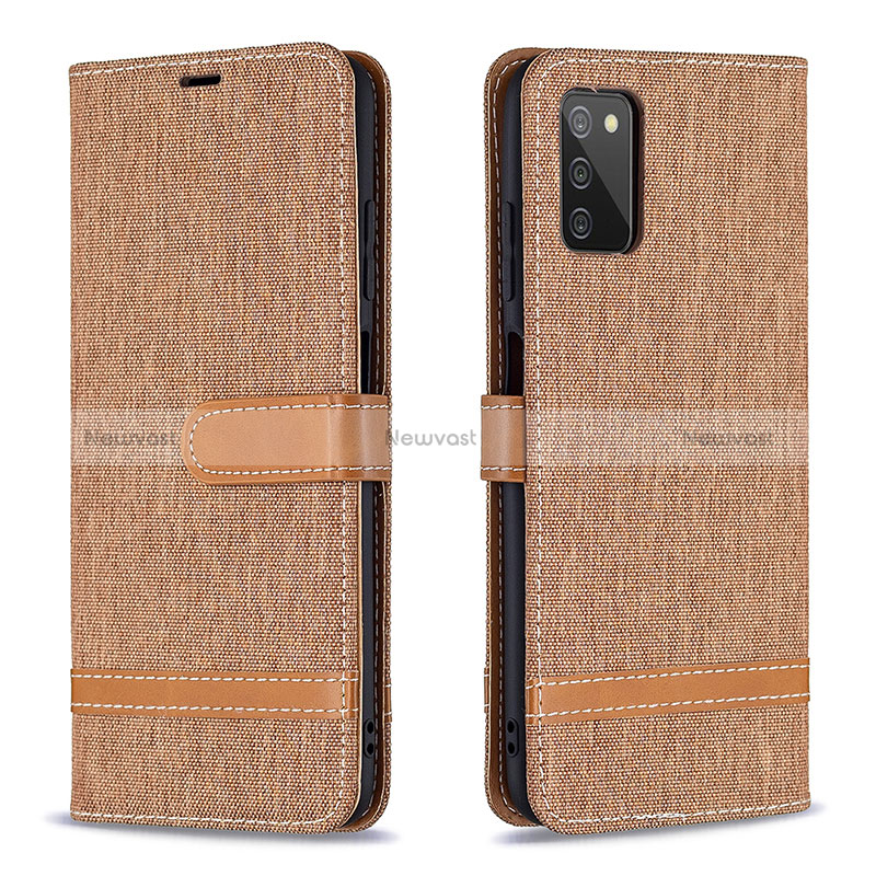 Leather Case Stands Flip Cover Holder B02F for Samsung Galaxy M02s