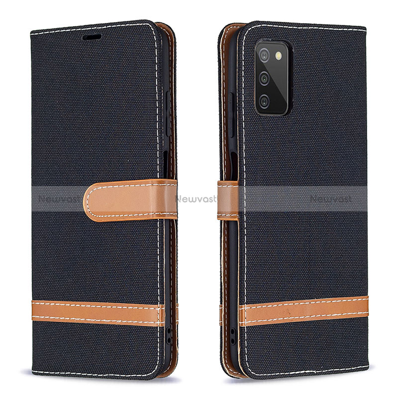 Leather Case Stands Flip Cover Holder B02F for Samsung Galaxy M02s