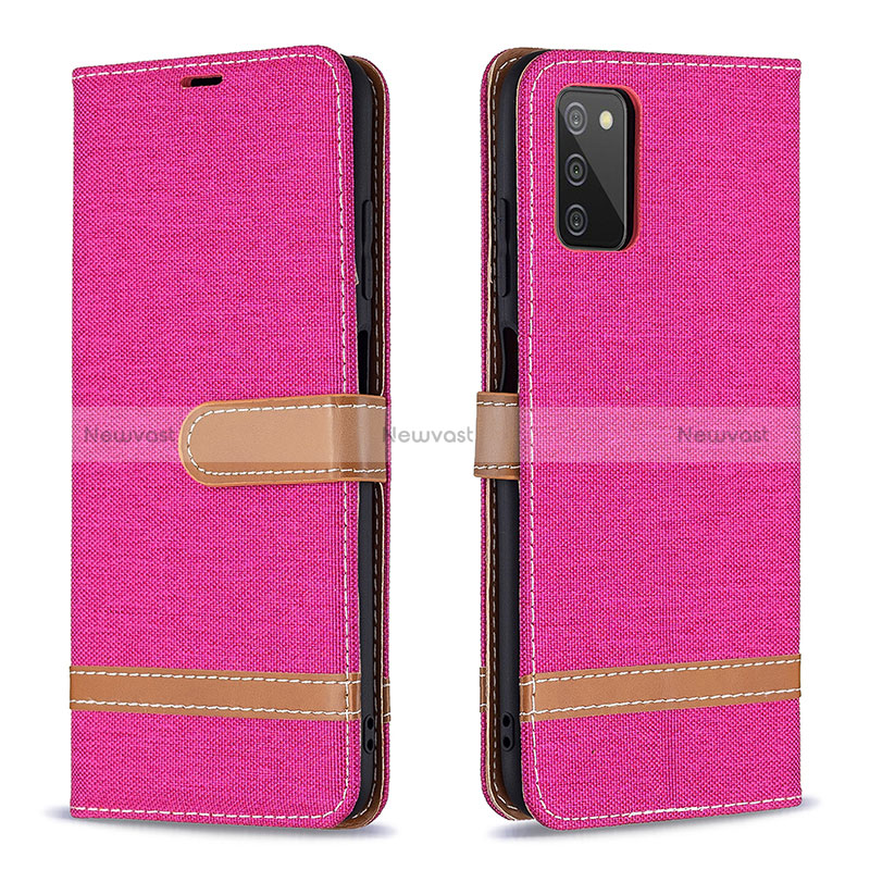 Leather Case Stands Flip Cover Holder B02F for Samsung Galaxy M02s