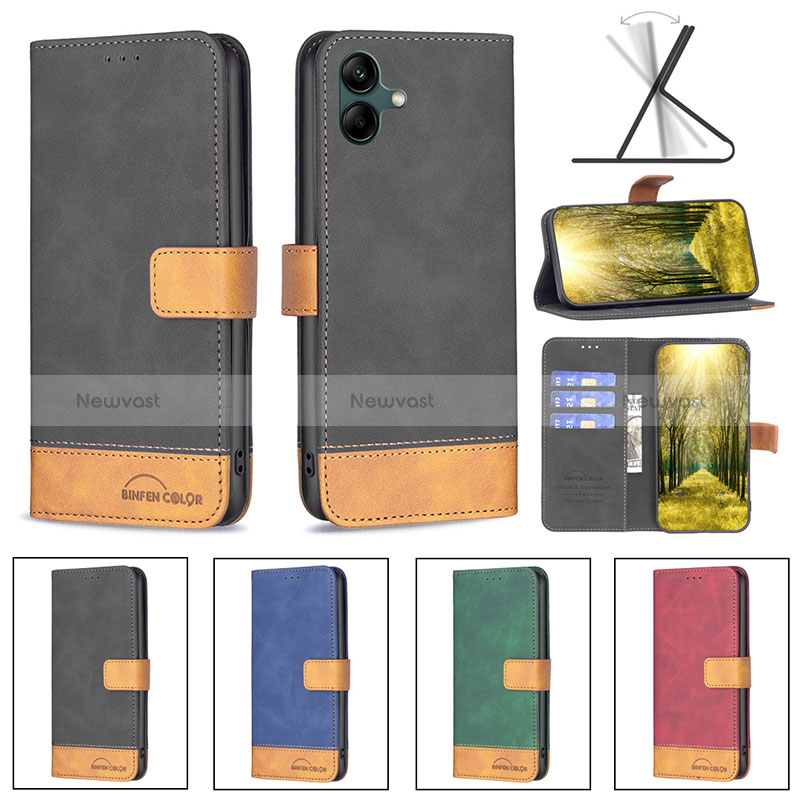 Leather Case Stands Flip Cover Holder B02F for Samsung Galaxy M04