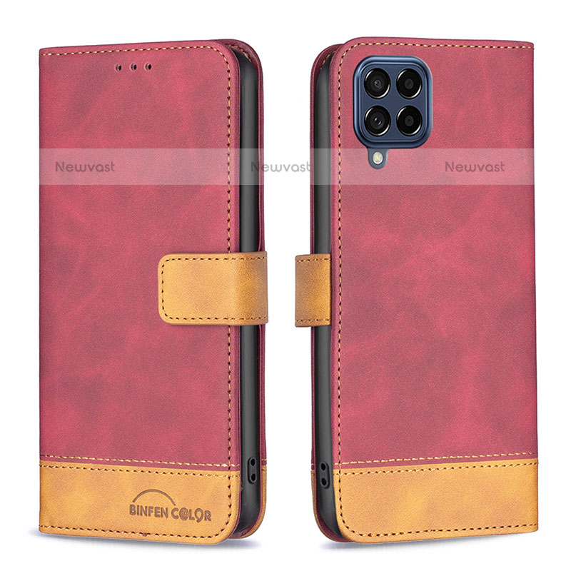 Leather Case Stands Flip Cover Holder B02F for Samsung Galaxy M53 5G