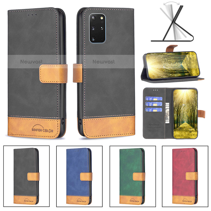 Leather Case Stands Flip Cover Holder B02F for Samsung Galaxy S20 Plus 5G