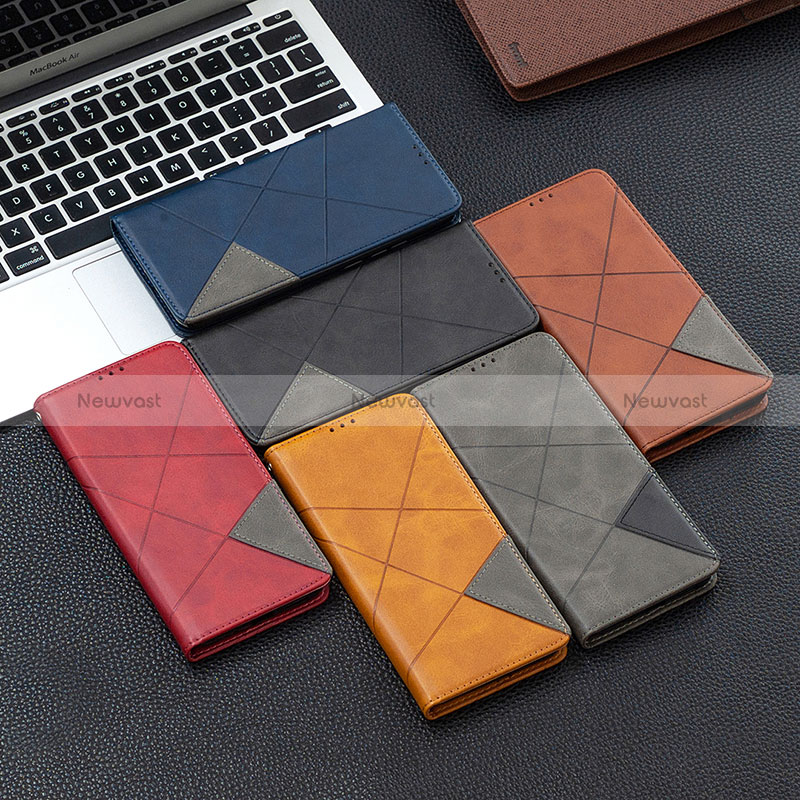 Leather Case Stands Flip Cover Holder B02F for Samsung Galaxy S24 Plus 5G