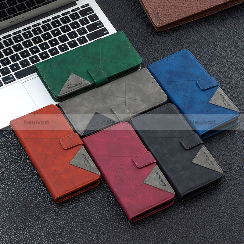 Leather Case Stands Flip Cover Holder B02F for Samsung Galaxy S25 Ultra 5G