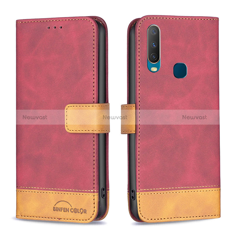 Leather Case Stands Flip Cover Holder B02F for Vivo Y11