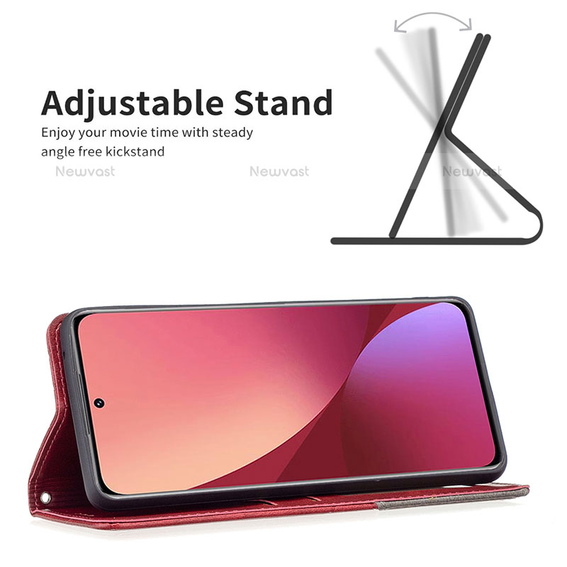 Leather Case Stands Flip Cover Holder B02F for Xiaomi Mi 12 Pro 5G