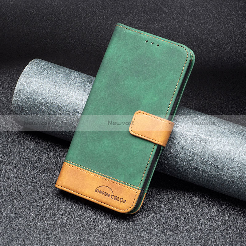 Leather Case Stands Flip Cover Holder B02F for Xiaomi Redmi 10 4G