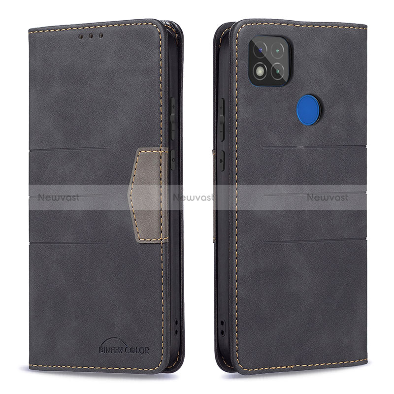 Leather Case Stands Flip Cover Holder B02F for Xiaomi Redmi 9 Activ