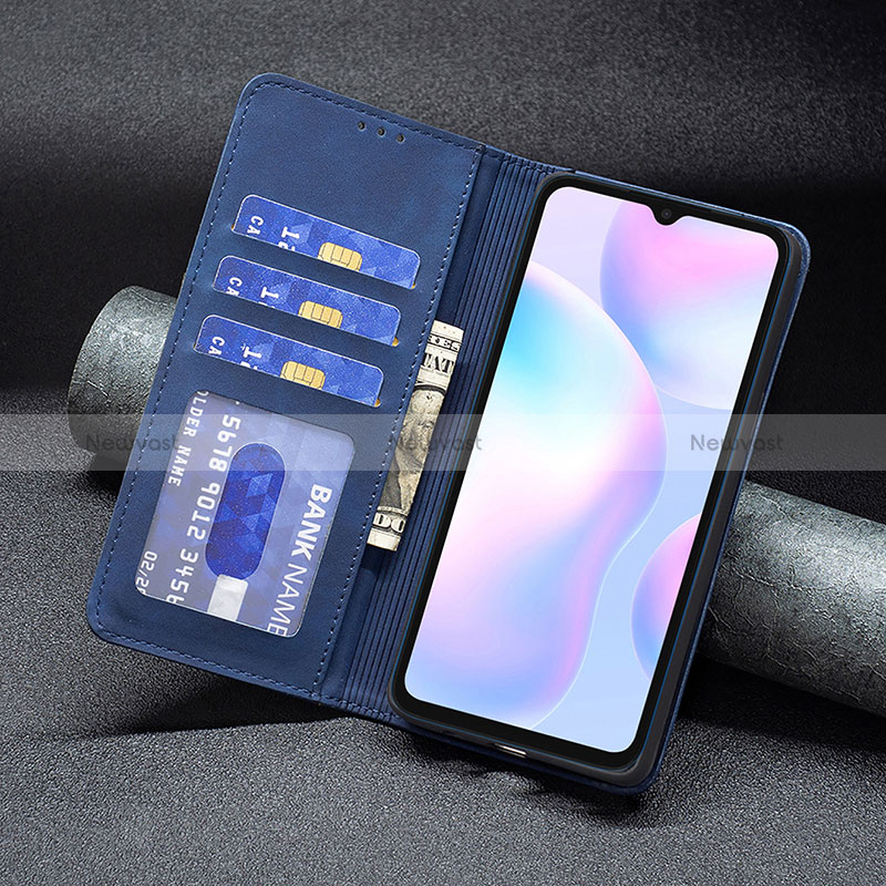 Leather Case Stands Flip Cover Holder B02F for Xiaomi Redmi 9i