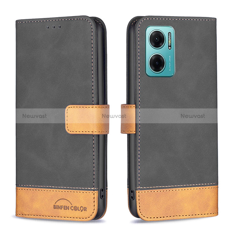 Leather Case Stands Flip Cover Holder B02F for Xiaomi Redmi Note 11E 5G