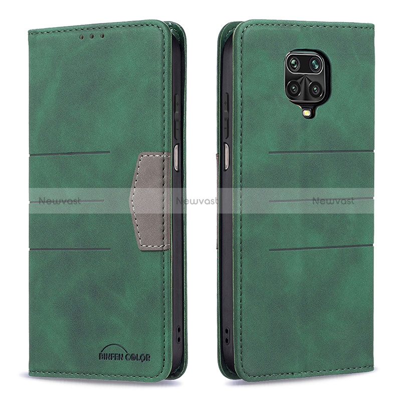 Leather Case Stands Flip Cover Holder B02F for Xiaomi Redmi Note 9 Pro
