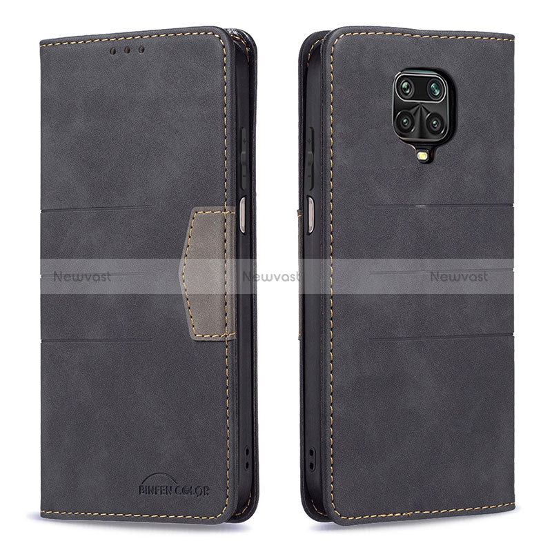 Leather Case Stands Flip Cover Holder B02F for Xiaomi Redmi Note 9 Pro Max