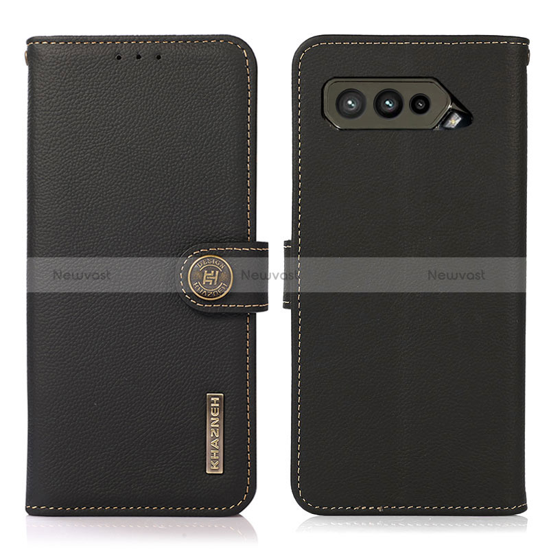 Leather Case Stands Flip Cover Holder B02H for Asus ROG Phone 5s Black