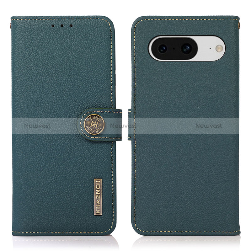 Leather Case Stands Flip Cover Holder B02H for Google Pixel 8 5G Green