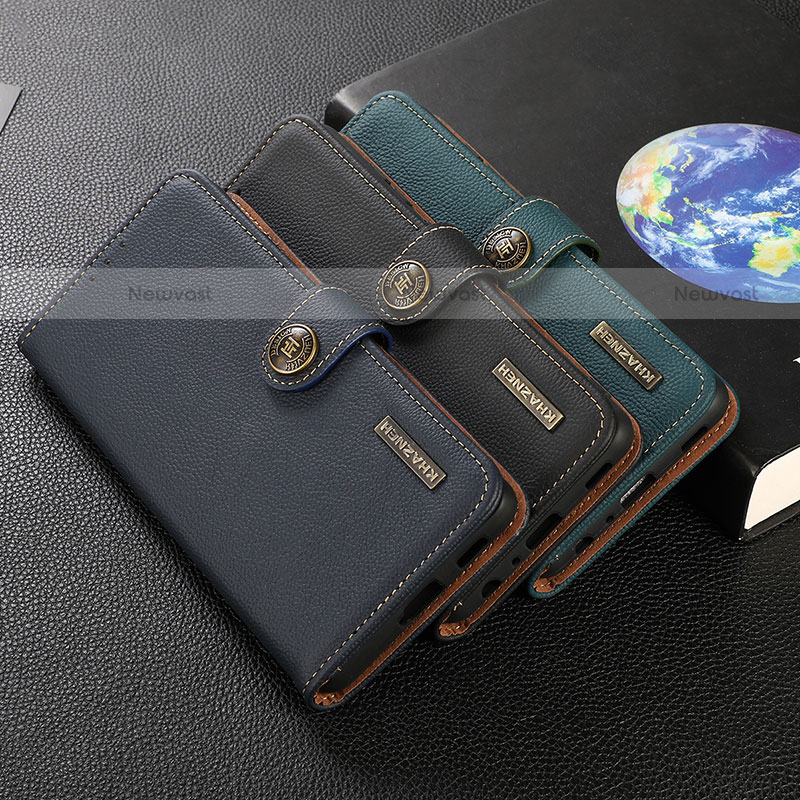 Leather Case Stands Flip Cover Holder B02H for Motorola Moto E40