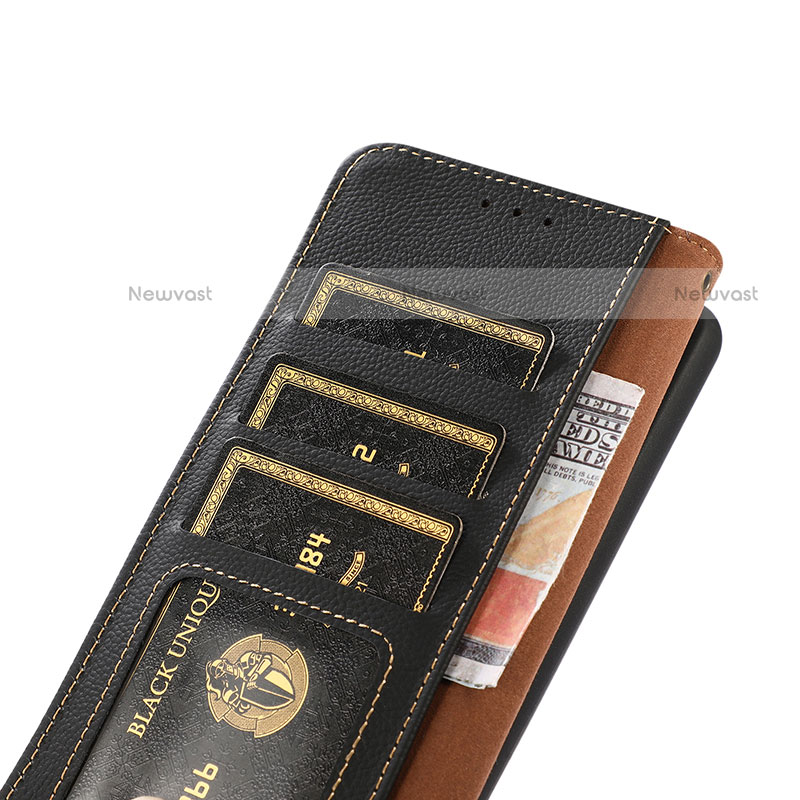 Leather Case Stands Flip Cover Holder B02H for Motorola Moto G Play (2023)