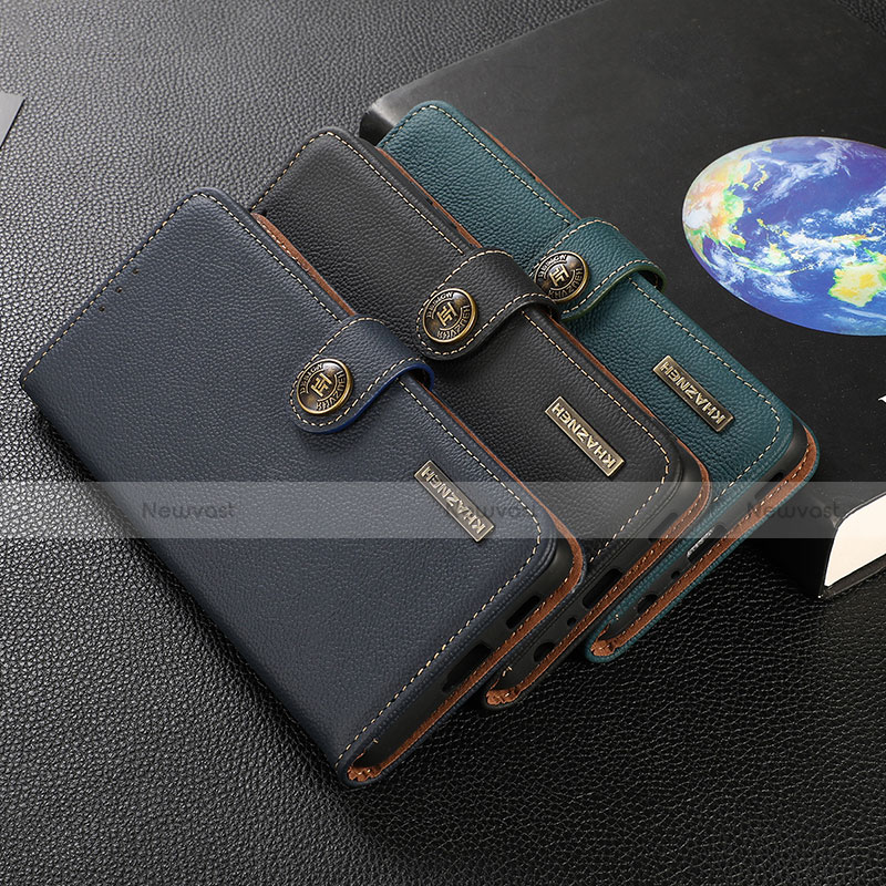 Leather Case Stands Flip Cover Holder B02H for Motorola Moto G Pure