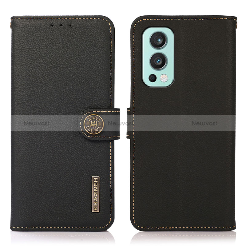 Leather Case Stands Flip Cover Holder B02H for OnePlus Nord 2 5G