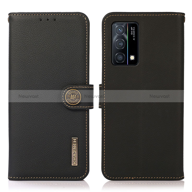 Leather Case Stands Flip Cover Holder B02H for Oppo K9 5G