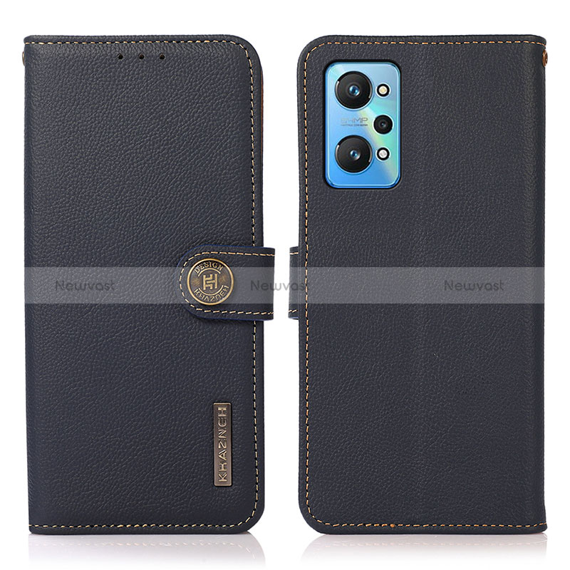 Leather Case Stands Flip Cover Holder B02H for Realme GT Neo2 5G Blue