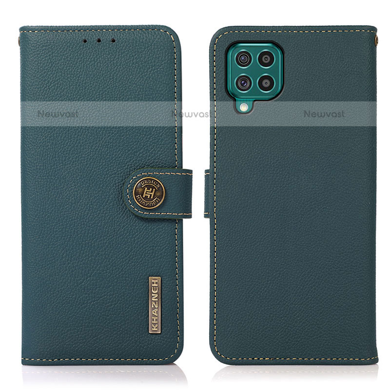 Leather Case Stands Flip Cover Holder B02H for Samsung Galaxy M62 4G Green