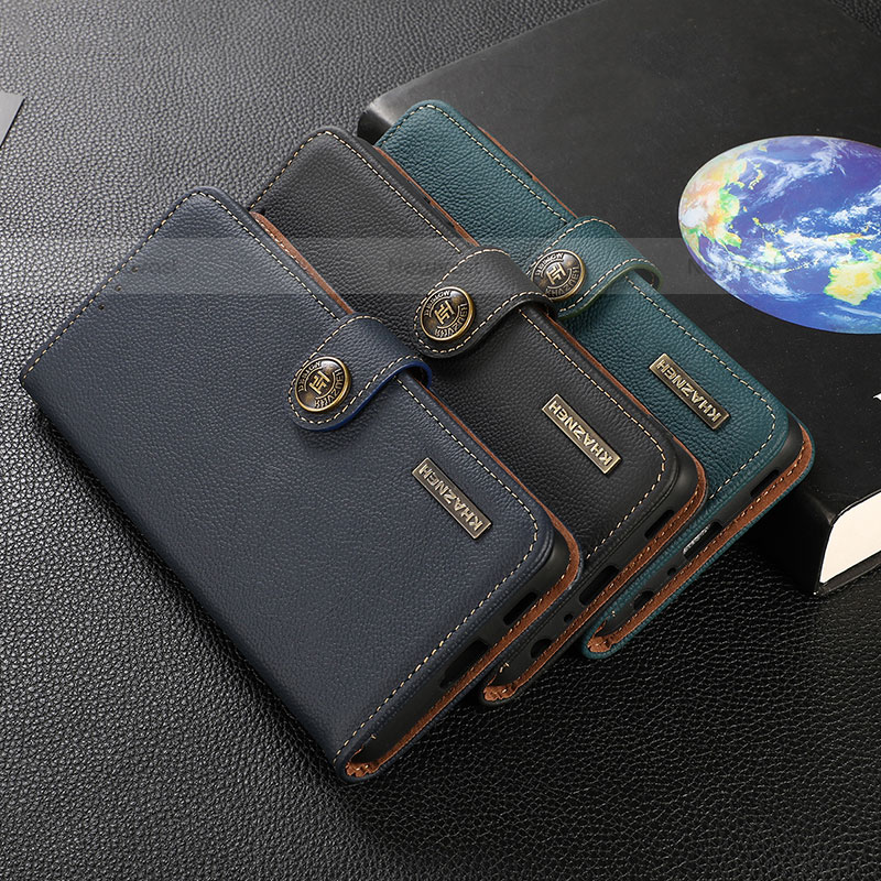 Leather Case Stands Flip Cover Holder B02H for Samsung Galaxy S23 Ultra 5G