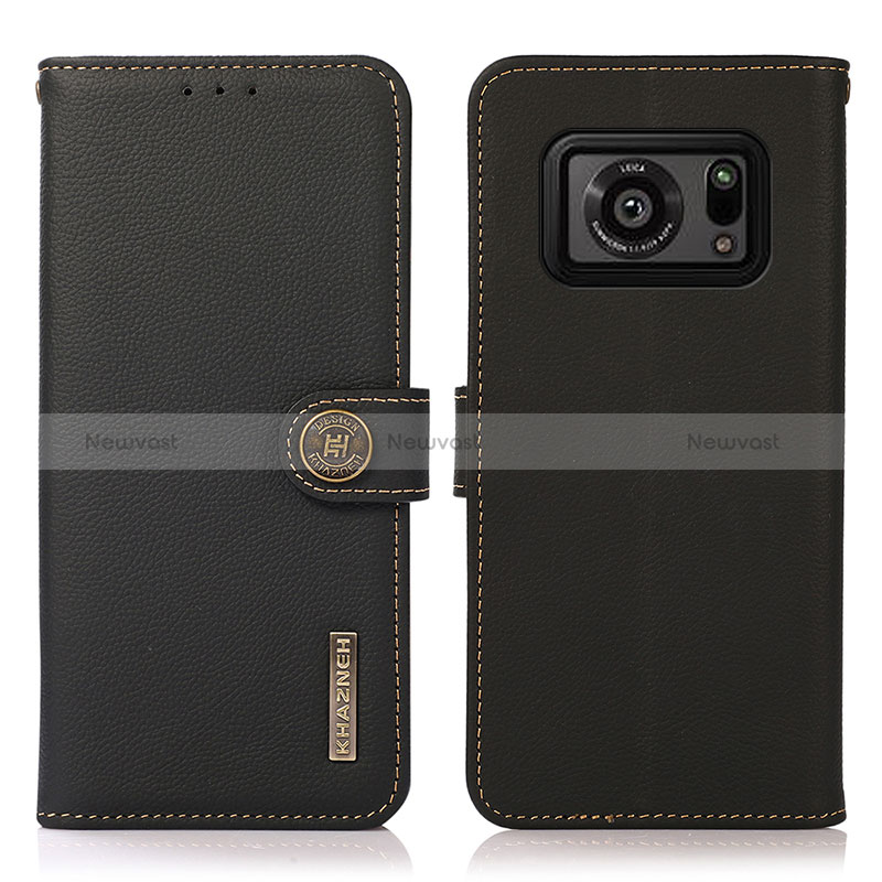 Leather Case Stands Flip Cover Holder B02H for Sharp Aquos R6