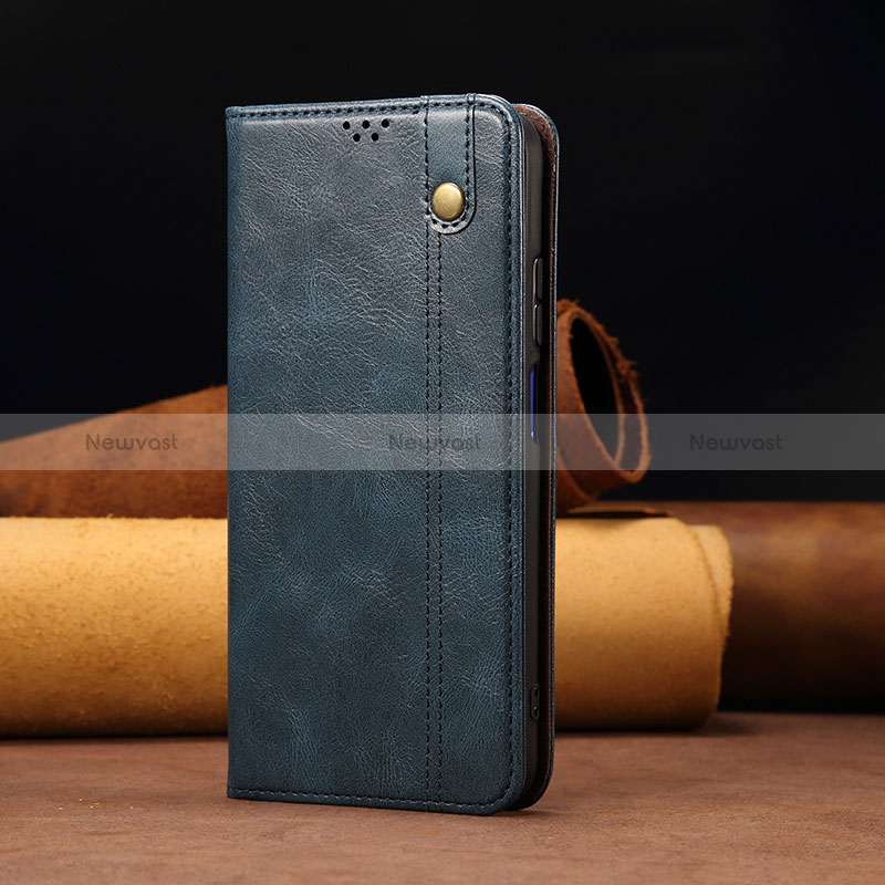 Leather Case Stands Flip Cover Holder B02S for Samsung Galaxy A04 4G Blue