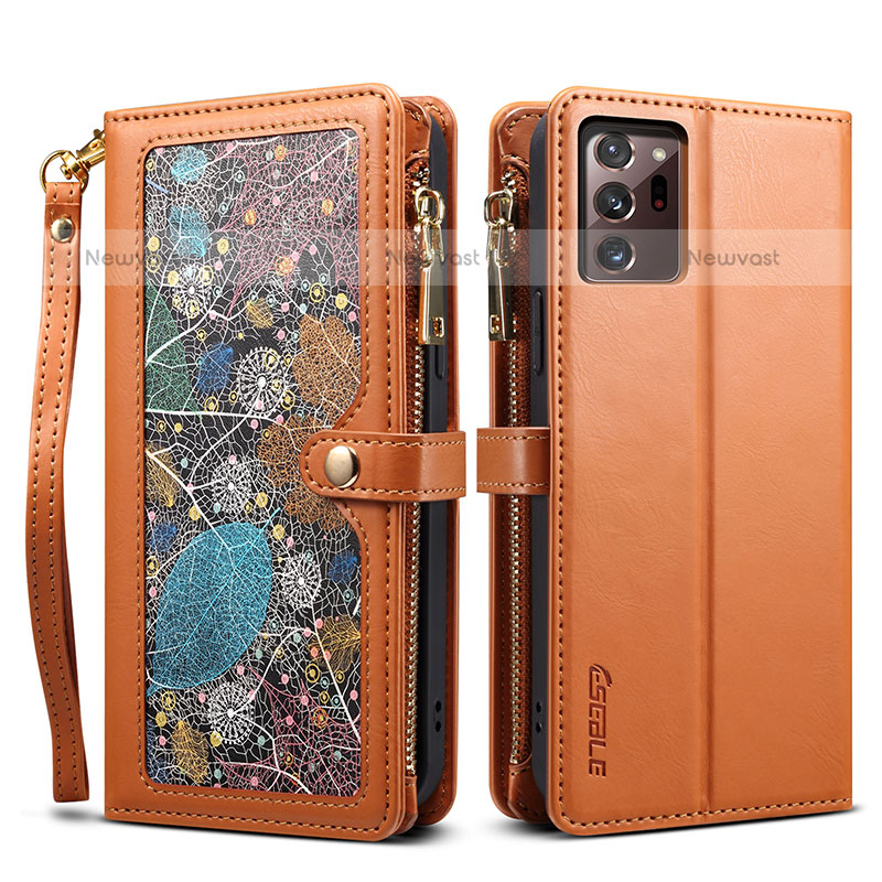 Leather Case Stands Flip Cover Holder B02S for Samsung Galaxy Note 20 Ultra 5G