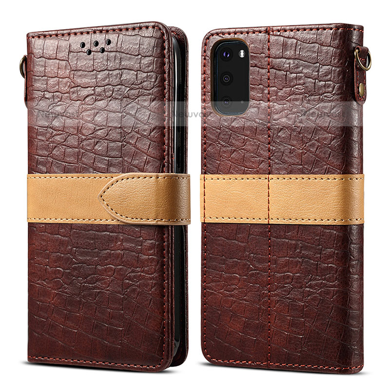 Leather Case Stands Flip Cover Holder B02S for Samsung Galaxy S20 5G